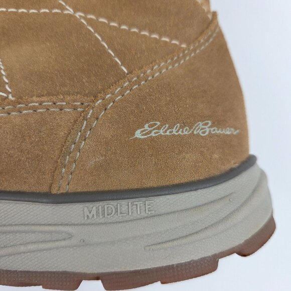Eddie Bauer Laurel Lace Up Waterproof Suede Boots Tan Size 8.5 - Picture 9 of 10